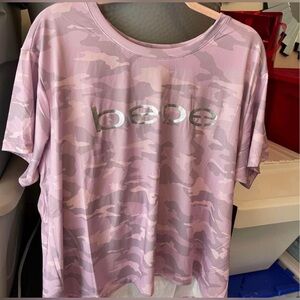 Bebe Plus Size Womens pink Camo cropped sport top size 2X NEW